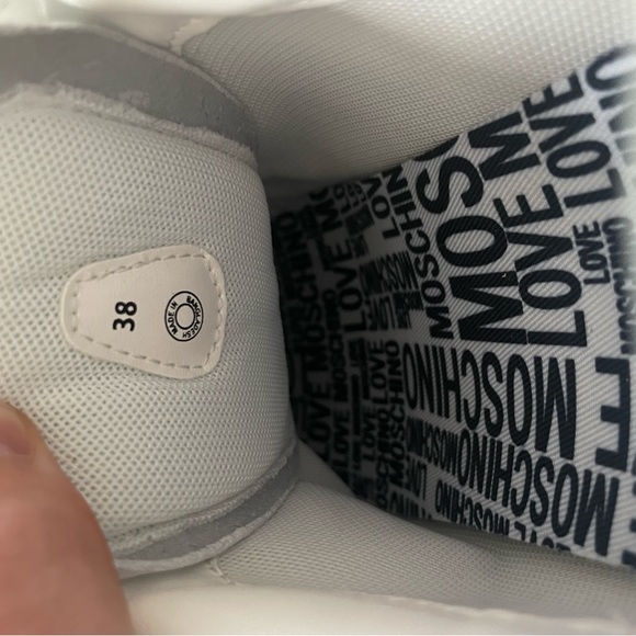 Love moschino white leather trainers uk5 - Picture 7 of 8